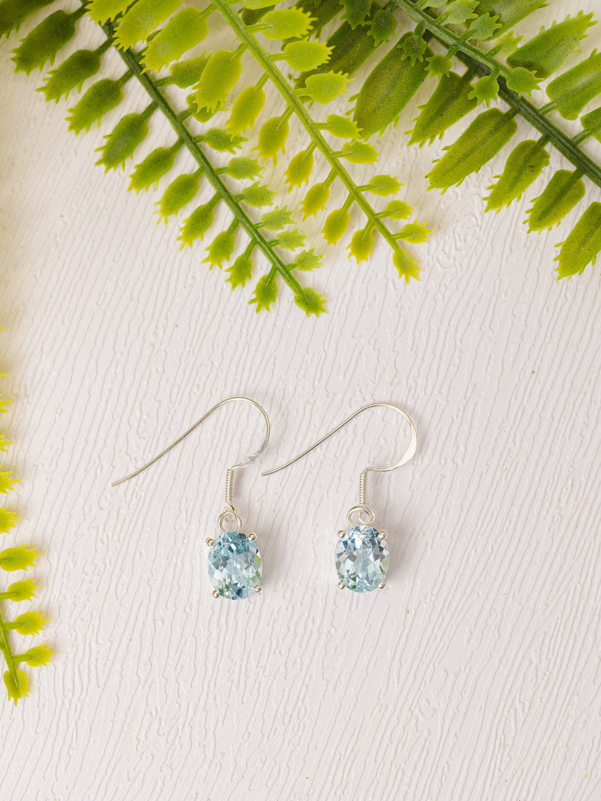 Zilveren topaas oorbellen ovaal