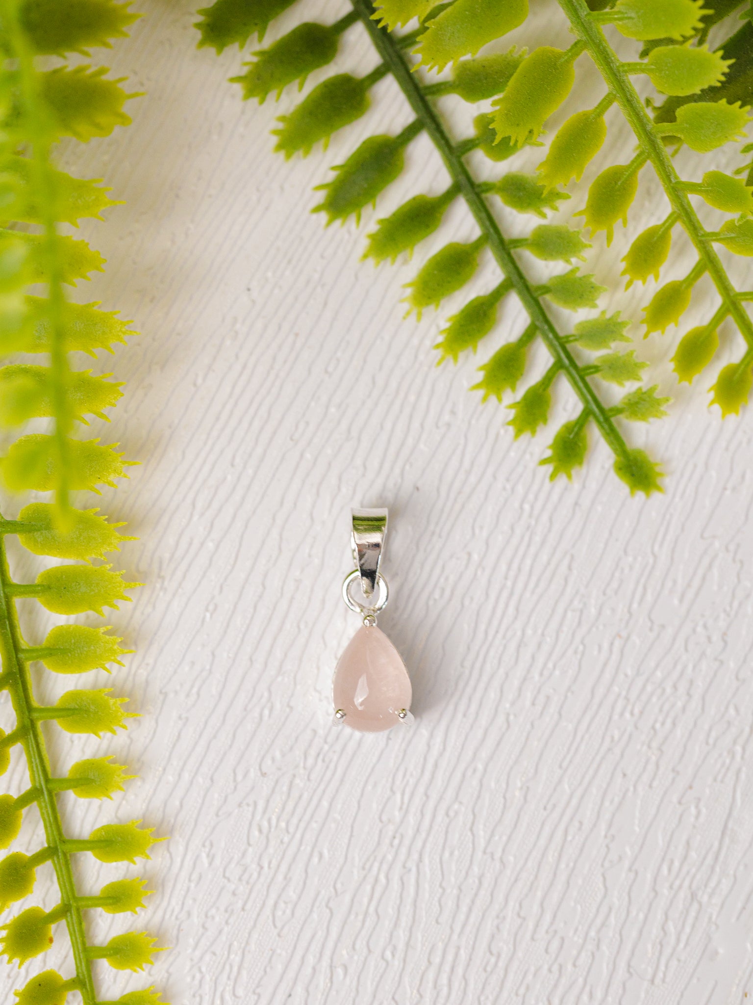 Zilveren rozenkwarts hanger druppel