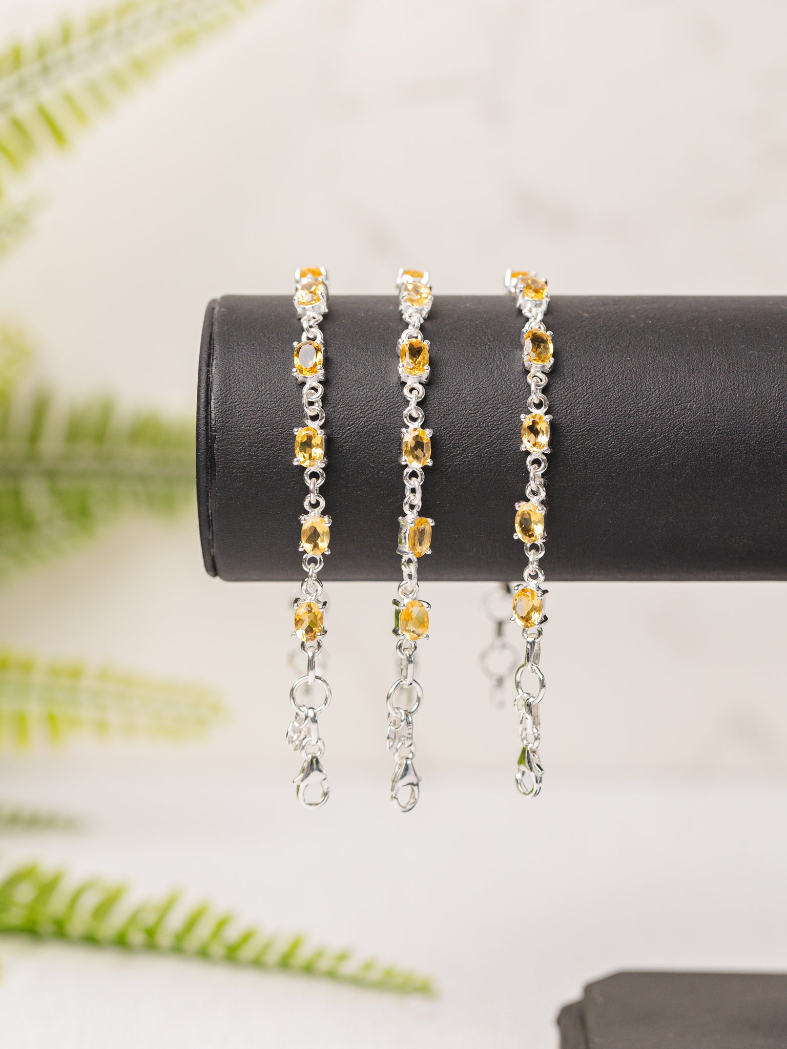 Zilveren citrien armband ovaal