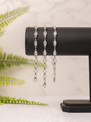 Zilveren regenboog maansteen armband ovaal klein