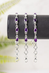 Zilveren amethist armband druppel