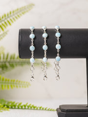 Zilveren larimar armband rond