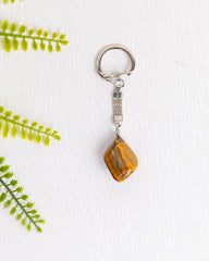 Zilveren tijgeroog sleutelhanger