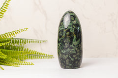 Kambaba jaspis (eldariet) sculpturen