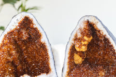 Gebrande amethist geode paar