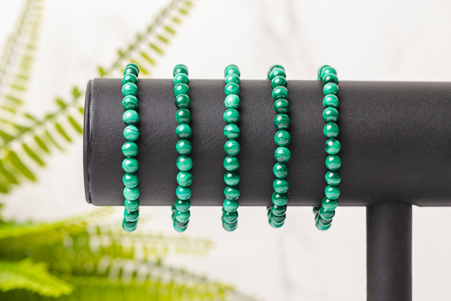 Malachiet armband rond 6mm - 3e gratis
