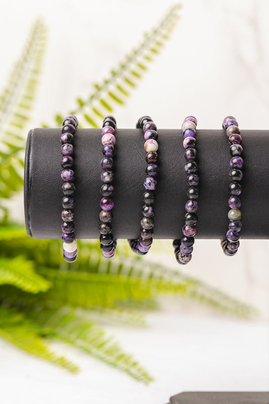 Charoiet armband rond 6mm - 3e gratis