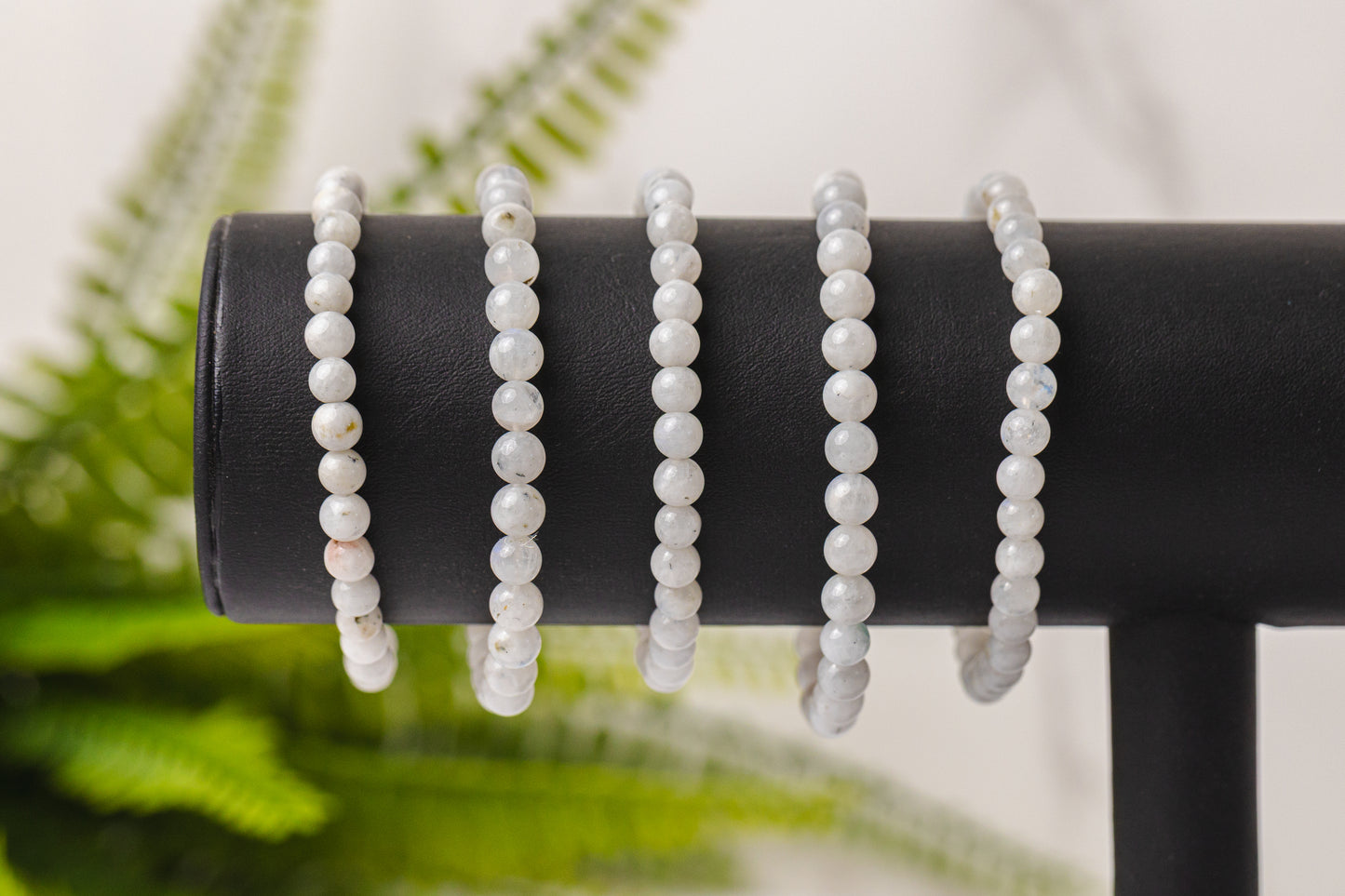 Regenboog maansteen armband rond 6mm - 3e gratis