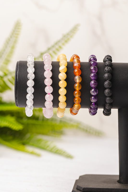 Div. soorten kogelarmbanden 8mm - 3e gratis