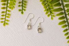 Groene amethist zilveren oorbellen