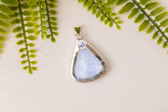 Zilveren maansteen druppel hanger