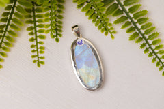 Zilveren maansteen hanger ovaal