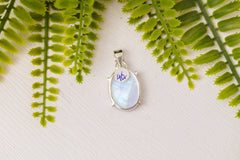 Zilveren maansteen hanger rond