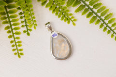 Zilveren maansteen druppel hanger