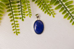 Zilveren lapis lazulli hanger groot