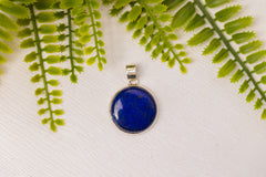 Zilveren lapis lazulli hanger groot