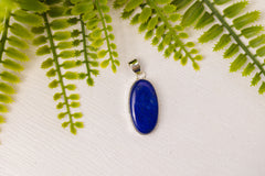 Zilveren lapis lazulli hanger groot