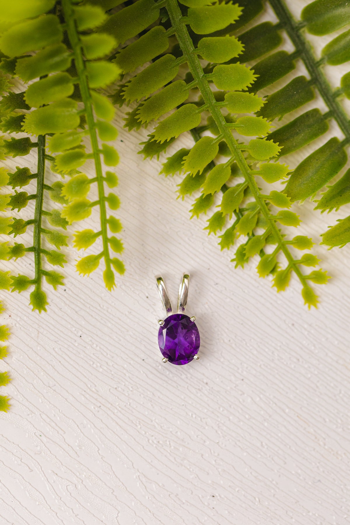 Zilveren amethist druppel hanger middel