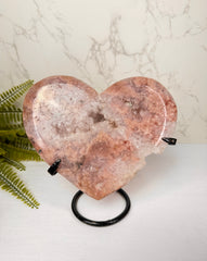 Roze Amethist Hart op standaard