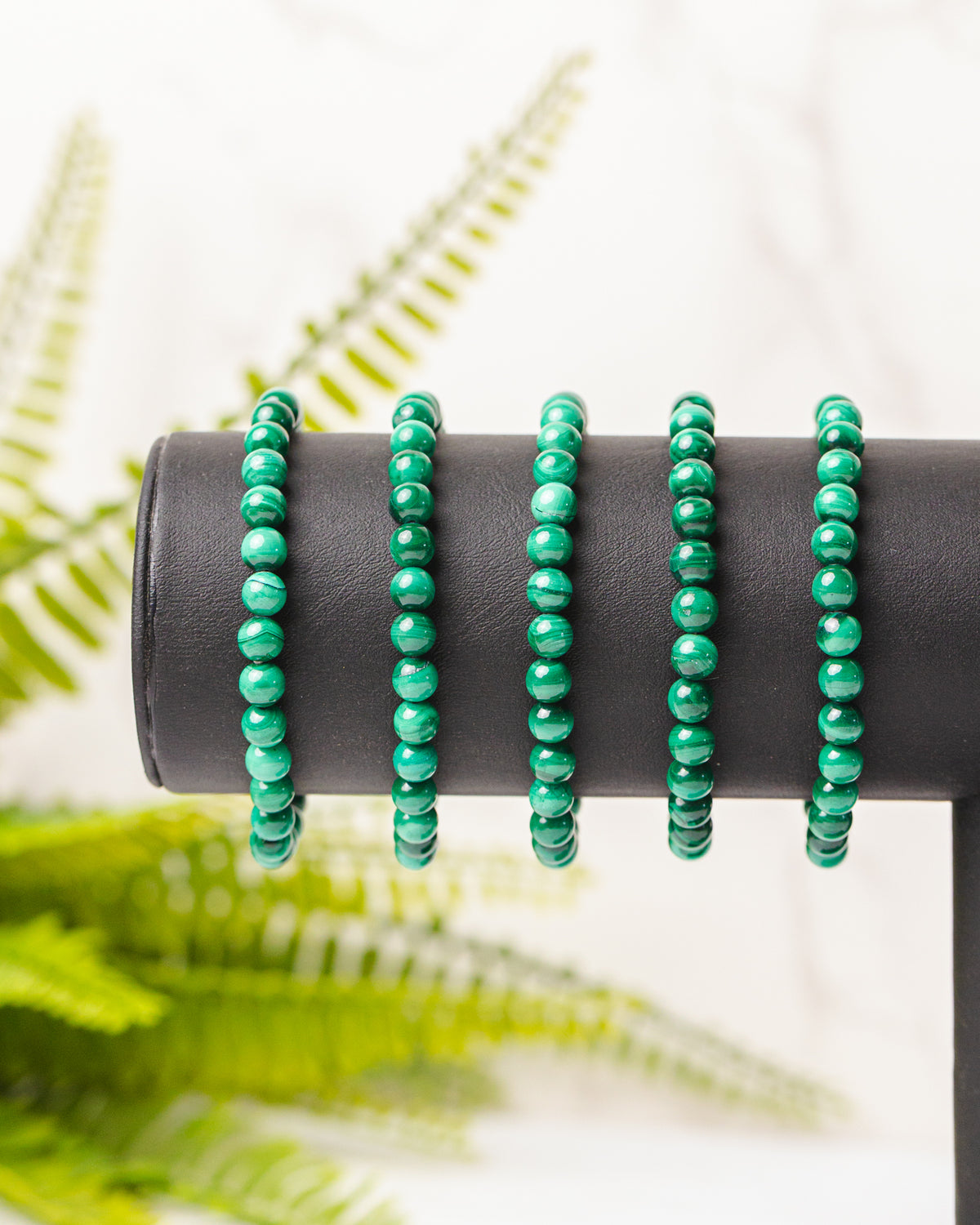 Malachiet armband rond 6mm - 3e gratis