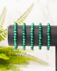 Malachiet armband rond 6mm - 3e gratis