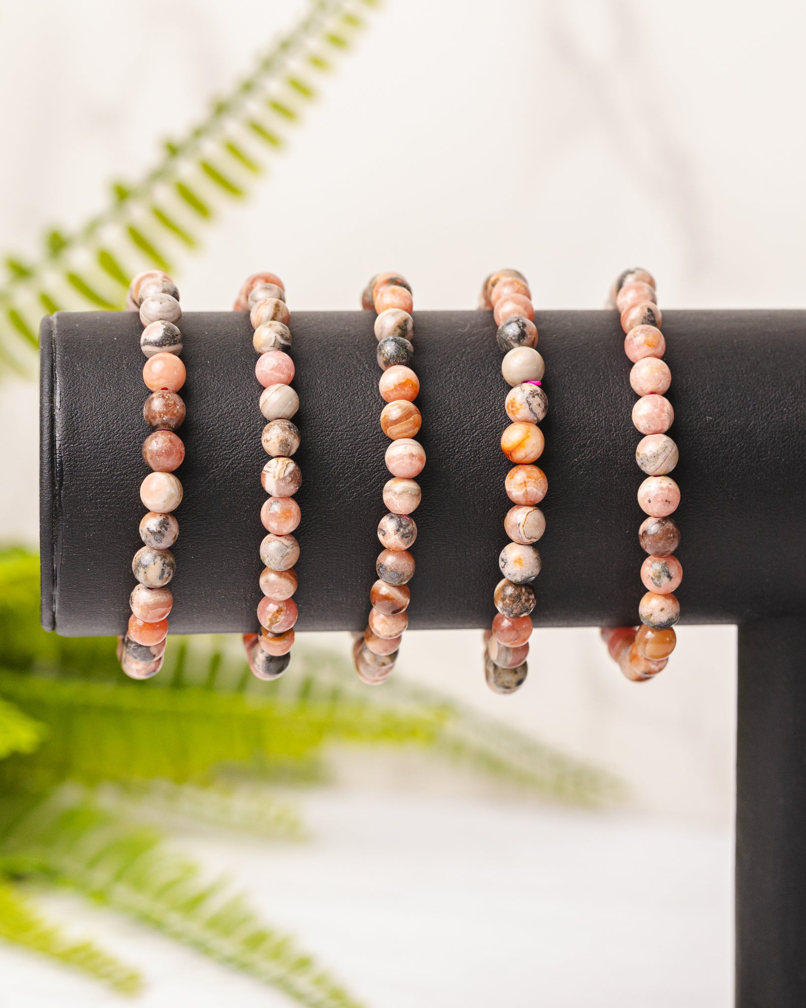 Rhodochrosiet armband rond 6mm - 3e gratis