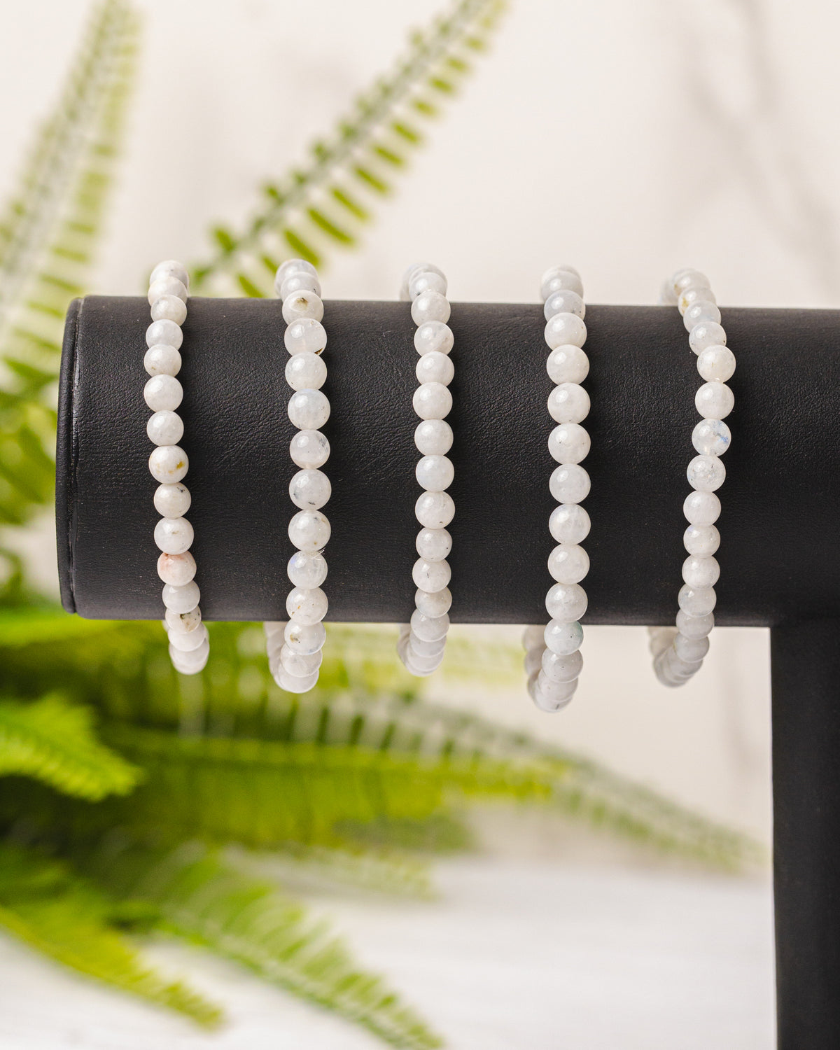 Regenboog maansteen armband rond 6mm - 3e gratis