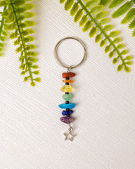 Zilveren chakra sleutelhanger met bedeltje