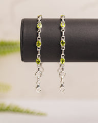 Zilveren peridot armband ovaal