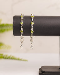 Zilveren peridot armband rond