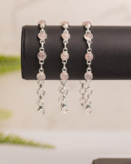 Zilveren rozenkwarts armband rond