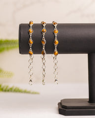 Zilveren tijgeroog armband rond